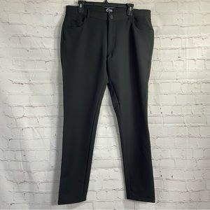 Zyia Active Womens Pants Sz XL Tapered Black Button Zip Stretch 36W Career
